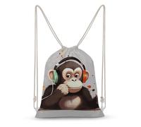 asbwuo Music Monkey Drawstring Backpack Sport Gym Bags Yoga Shopping Travel Casual Daypacks for Women Men