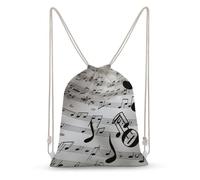asbwuo Music Notes Print Drawstring Backpack Sport Gym Bags Yoga Shopping Travel Casual Daypacks for Women Men
