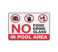 asbwuo Panneau « Interdiction de boire du verre dans la piscine »,20 cm x 30 cm, en aluminium antirouille, résistant aux intempéries, durable et facile à monter.
