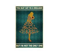 asbwuo Plaque en métal avec inscription « You Might Say I'm A Dreamer, But I'm Not A Sunflower Postman » - Décoration murale pour bureau, maison, salle de classe, restaurant, cuisine, chambre à