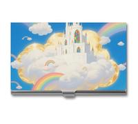 asbwuo Porte-Cartes de Visite en Aluminium - Étui Unisexe Fin et élé avec Motif château Nuageux pour réunions Professionnelles