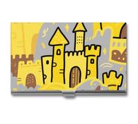 asbwuo Porte-Cartes de Visite en Aluminium - Étui Unisexe Fin et élé imprimé Château de rêve pour réunions Professionnelles