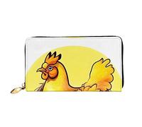 asbwuo Portefeuille en Cuir imprimé Bird's Nest Golden Chicken pour Homme, Fin et Pliable, avec imprimé intégral, Fermeture éclair sécurisée et Blocage RFID.