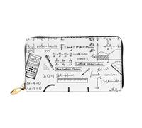 asbwuo Portefeuille en Cuir imprimé mathématiques, géométrie, calcul, pour Homme, Fin et Pliable, avec Motif imprimé intégral, Fermeture éclair sécurisée, Blocage RFID