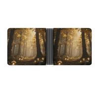 asbwuo Portefeuille en Cuir Magic Forest à Deux Volets avec 2 Poches cachées et 6 emplacements pour Cartes. Portefeuille Fin pour Argent, Cartes et pièce d'identité.