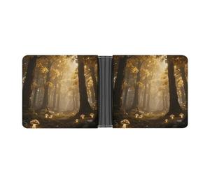 asbwuo Portefeuille en Cuir Magic Forest à Deux Volets avec 2 Poches cachées et 6 emplacements pour Cartes. Portefeuille Fin pour Argent, Cartes et pièce d'identité.