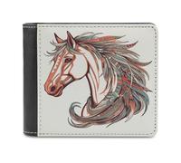 asbwuo Portefeuille en polyuréthane pour Homme, Porte-Cartes personnalisé, Motif Cheval et flèche Cupidon, pour Le Travail, Les Voyages et Le Quotidien