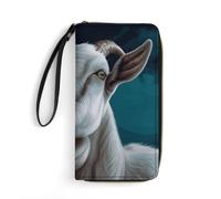 asbwuo Portefeuille Femme Goat en Cuir PU avec Fermeture éclair, Pochette, Sac de Voyage Long avec Porte-Cartes