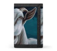 asbwuo Portefeuille Fin Goat pour Homme avec Pince à Billets, Porte-Cartes, Portefeuille à Trois Volets et Porte-Monnaie