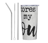 asbwuo Psaume 233 « Il restaure mon âme » Mug de voyage chrétien en acier inoxydable isotherme sous vide avec couvercle étanche, double paroi isolante, pailles interchangeables et brosse de nettoyage