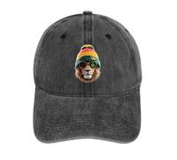 asbwuo Rasta-Löwe mit Weed1, modische Baseballkappe, Baumwoll-Denim, Vintage, verstellbare Sonnenblende, Dad-Mützen für Damen und Herren