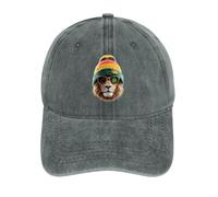 asbwuo Rasta-Löwe mit Weed1, modische Baseballkappe, Baumwoll-Denim, Vintage, verstellbare Sonnenblende, Dad-Mützen für Damen und Herren