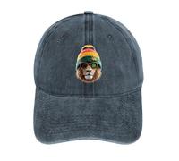asbwuo Rasta-Löwe mit Weed1, modische Baseballkappe, Baumwoll-Denim, Vintage, verstellbare Sonnenblende, Dad-Mützen für Damen und Herren