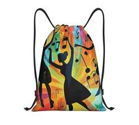 asbwuo Sac à dos à cordon Dance With Music, léger et adapté au fitness et au sport, avec bretelles.