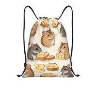 asbwuo Sac à dos à cordon en forme de hamster, léger et avec bretelles réglables, idéal pour le sport, le yoga, les voyages, le football et le volley-ball. Petit format.