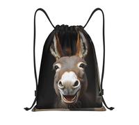 asbwuo Sac à dos à cordon rigolo avec un âne, léger et avec bretelles réglables, idéal pour le sport, le yoga, les voyages, le foot, le volley. Petit format.