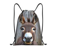 asbwuo Sac à dos à cordon rigolo avec un âne, léger et avec bretelles réglables, idéal pour le sport, le yoga, les voyages, le foot, le volley. Petit format.