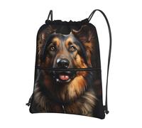 asbwuo Sac à dos de sport à cordon de serrage avec imprimé Berger Allemand, idéal pour la randonnée et le fitness.