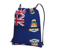 asbwuo Sac à dos de sport à cordon zippé, imprimé du drapeau des îles Caïmans, idéal pour la randonnée et le fitness.
