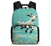 asbwuo Sac à dos Goat Frolic léger et décontracté, sac de travail, design classique et durable pour un usage quotidien