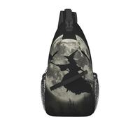 asbwuo Sac bandoulière Halloween sorcière et lune, sac à dos