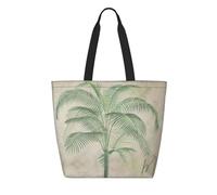 asbwuo Sac cabas élé et vintage en papier aramide à motif palmier tropical avec poche zippée, sac de courses réutilisable, léger et imperméable, indispensable au quotidien