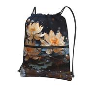 asbwuo Sac de sport à poches imprimées de fleurs, avec cordon de serrage et fermeture éclair, idéal pour les voyages. Motif floral inspiré des pyramides de Khéops.