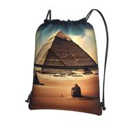 asbwuo Sac de sport à poches imprimées de fleurs, avec cordon de serrage et fermeture éclair, idéal pour les voyages. Motif floral inspiré des pyramides de Khéops.