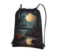 asbwuo Sac de sport à poches imprimées de fleurs, avec cordon de serrage et fermeture éclair, idéal pour les voyages. Motif floral inspiré des pyramides de Khéops.