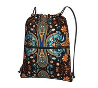 asbwuo Sac de sport à poches imprimées de fleurs, avec cordon de serrage et fermeture éclair, idéal pour les voyages. Motif floral inspiré des pyramides de Khéops.