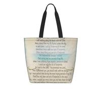 asbwuo Sac fourre-tout en papier aramide souple Footprints In The Sand - Poignées renforcées en polyester, grande capacité, élé sac unisexe pour le bureau et les voyages