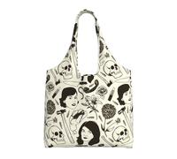 asbwuo Sac fourre-tout en toile à motif True Crime - Sac bandoulière léger et résistant pour les trajets quotidiens, sac à provisions réutilisable