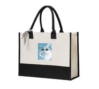 asbwuo Sac fourre-tout Hello Gorgeous Blue Eyes en toile de coton mélangé résistante, spacieux et réutilisable, idéal pour les voyages, la plage et le shopping.