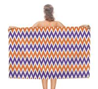 asbwuo Serviette de Plage à Chevrons Violets et Oranges, Serviette de Bain en Microfibre, séchage Rapide, Grande Serviette de Piscine (79 x 130 cm), Serviette surdimensionnée pour Le Yoga