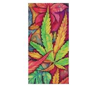 asbwuo Serviette de Plage légère en Microfibre, imprimé Multicolore de Feuilles et d'herbes folles, Serviette de Piscine Anti-Sable, séchage Rapide.