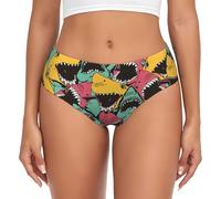 asbwuo sous-vêtements pour Femmes à imprimé Requin en colère, Slips Doux et Respirants, Culottes pour Dames, Lingerie Sexy