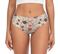 asbwuo sous-vêtements pour Femmes à imprimé thé, Slips Doux et Respirants, Culottes pour Dames, Lingerie Sexy