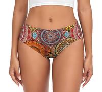 asbwuo sous-vêtements pour Femmes imprimés Fleurs Mandala 1, Slips Doux et Respirants, Culottes pour Femmes, Lingerie Sexy