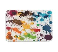 asbwuo Tapis de Bain en Terre de diatomées, Coins arrondis, imprimé d'éclaboussures de Peinture abstraites, antidérapant, pour Douche, lavabo, Baignoire et Toilettes, 61 x 89 cm (24 x 35 Pouces).