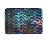 asbwuo Tapis de Bain en Terre de diatomées, Coins arrondis, Motif écailles de Dragon Magique 3D imprimé, antidérapant, pour Douche, lavabo, Baignoire et Toilettes, 40 x 60 cm