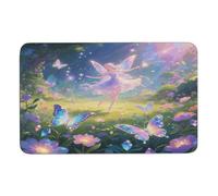 asbwuo Tapis de Bain en Terre de diatomées, Coins arrondis, Motif Jardin Magique avec fée imprimée, antidérapant, pour Douche, lavabo, Baignoire et Toilettes, 51 x 81 cm (20 x 32 Pouces).