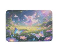 asbwuo Tapis de Bain en Terre de diatomées, Coins arrondis, Motif Jardin Magique avec fée imprimée, antidérapant, pour Douche, lavabo, Baignoire et Toilettes, 61 x 89 cm (24 x 35 Pouces).
