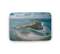 asbwuo Tapis de Bain Lighthouse on The Shore, Absorbant et antidérapant, en Polaire Corail résistante, pour Salle de Bain, Cuisine, Salon et buanderie, 40 x 60 cm.
