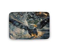 asbwuo Tapis de Bain Motif Aigle Amusant, Motif Poissons Marins et rivière, avec Envers antidérapant, en Microfibre Douce pour Douche, lavabo, entrée, 40,6 x 61 cm