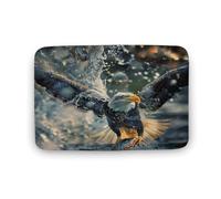 asbwuo Tapis de Bain Motif Aigle Amusant, Motif Poissons Marins et rivière, avec Envers antidérapant, en Microfibre Douce pour Douche, lavabo, entrée, 50,8 x 81,3 cm