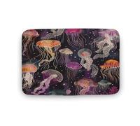 asbwuo Tapis de Bain Motif méduses aquarelles, Tapis de Bain Motif Poissons sous-Marins avec Envers antidérapant, Tapis de Sol en Microfibre Douce pour Douche, lavabo, entrée, 40,6 x 61 cm