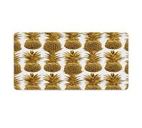 asbwuo Tapis de Bureau Gold Pine Background 16×32 Pouces avec Bords Cousus, Grand Tapis de Souris Gaming avec Base en Caoutchouc antidérapante pour PC, Ordinateur Portable et Bureau à Domicile.