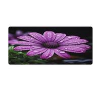 asbwuo Tapis de Bureau Purple Daisy 40 x 89 cm avec Bords Cousus, Grand Tapis de Souris Gaming antidérapant en Caoutchouc pour PC, Ordinateur Portable et Bureau à Domicile.