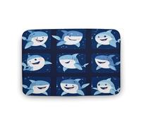 asbwuo Tapis de Salle de Bain Amusant avec Motif de Requins Bleus, Tapis de Bain avec Envers antidérapant, Tapis de Sol en Microfibre Douce pour Douche, lavabo, entrée, 40,6 x 61 cm