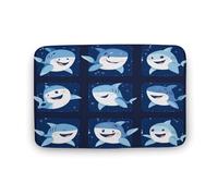 asbwuo Tapis de Salle de Bain Amusant avec Motif de Requins Bleus, Tapis de Bain avec Envers antidérapant, Tapis de Sol en Microfibre Douce pour Douche, lavabo, entrée, 50,8 x 81,3 cm